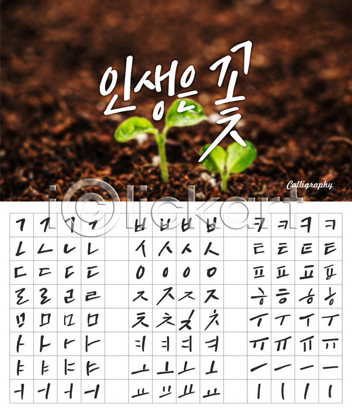 감성 사람없음 AI(파일형식) 일러스트 국내일러스트 모음 백그라운드 새싹 세트 손글씨 자음 조합형타이포 캘리그라피 캘리배경 타이포그라피 한글 흙