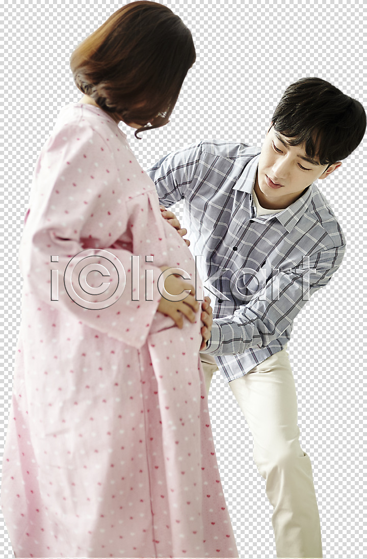 20대 남자 두명 사람 성인 성인만 여자 한국인 PNG 앞모습 옆모습 편집이미지 걱정 만지기 배(신체부위) 부부 상반신 응시 임산부 임신 편집소스