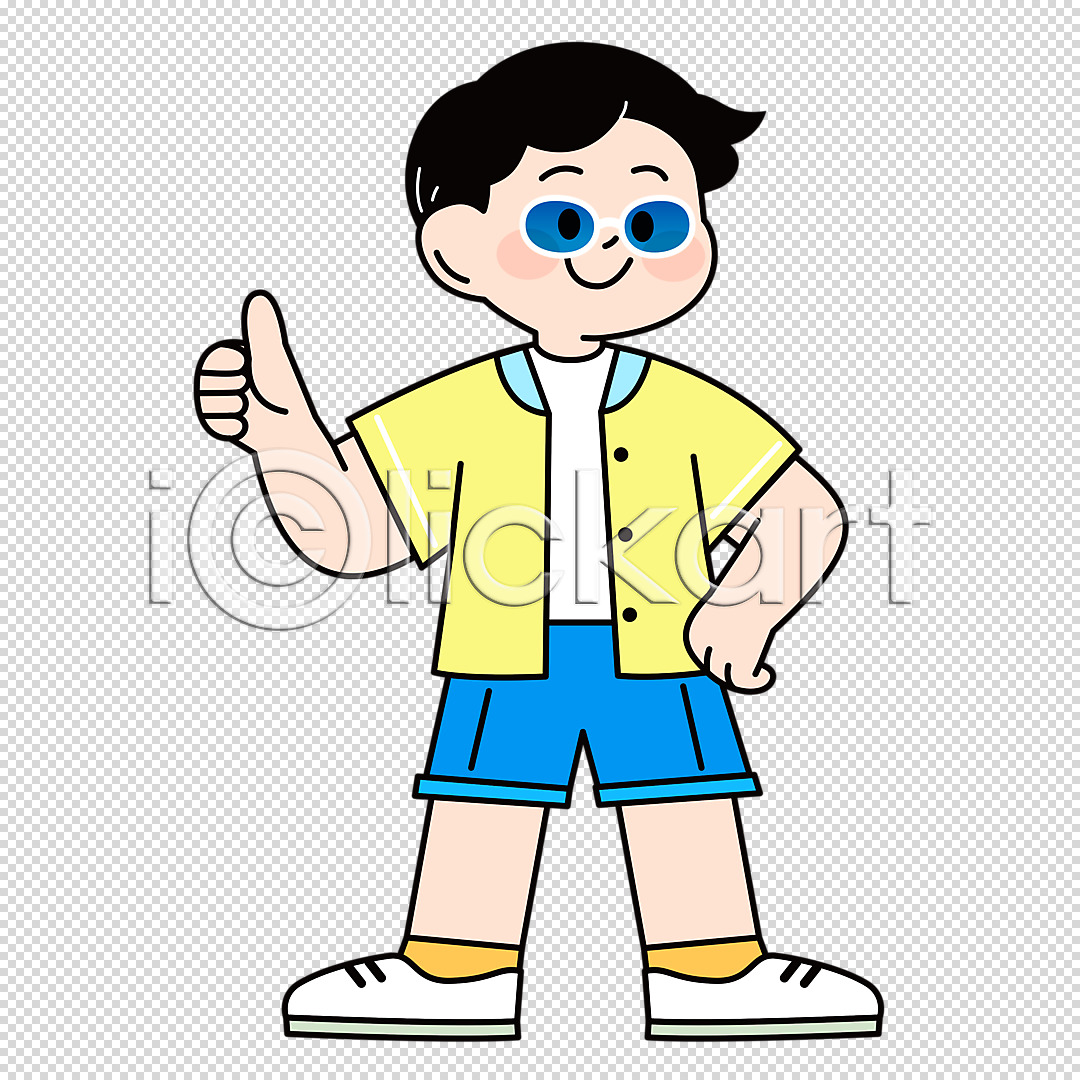 남자 성인 성인남자한명만 한명 PNG 편집이미지 누끼 따봉 반바지 선글라스 셔츠 여름옷 전신 패션 허리손