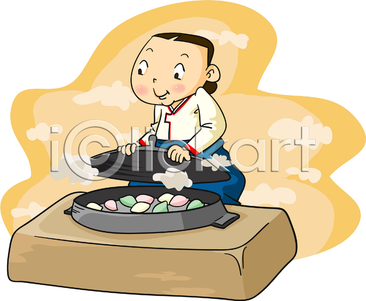 20대 사람 성인 성인만 성인여자만 성인여자한명만 성인한명만 여자 여자만 여자한명만 청년만 청년여자만 청년여자한명만 한명 EPS 일러스트 가마솥 국내일러스트 떡 명절 부뚜막 상반신 송편 솥 전통 주방 추석 한복