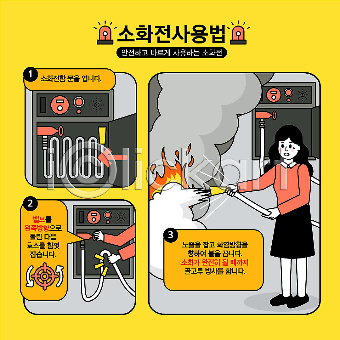 성인 성인여자한명만 신체부위 여자 한명 AI(파일형식) 일러스트 국내일러스트 긴급상황 들기 매뉴얼 분사 불 사용방법 설명 소방 소방호스 소화전 손 안내 안전 안전수칙 연기 전신 행동요령 화재 화재진압