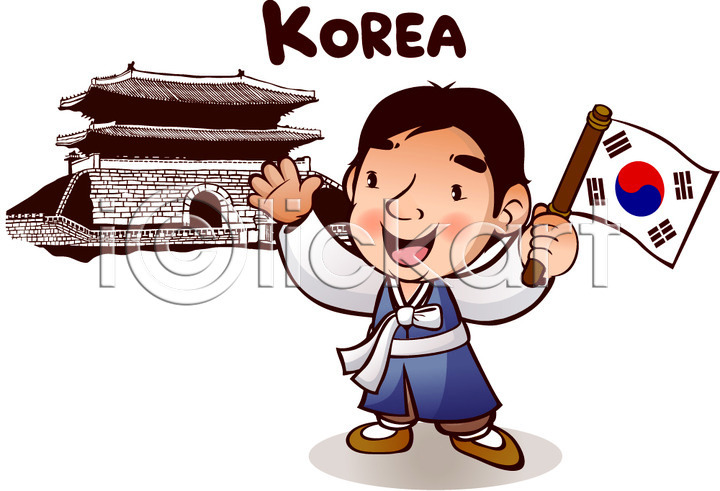 남자 남자만 남자한명만 동양인 사람 인종 한국인 한명 AI파일 일러스트 광복절 국보 들기 만세 문화재 미소 복식 삼일절 서기 손들기 손짓 숭례문 아시아 안내 알림 옷 외국문화 웃음 일러캐릭터 전신 전통 전통의상 캐릭터 태극기 한복