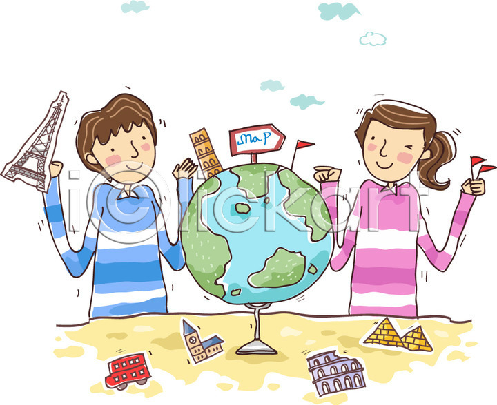 계획 여유 즐거움 20대 남자 두명 사람 성인 성인만 여자 청년만 AI(파일형식) 일러스트 건축물 국내일러스트 깃발 들기 라이프 라이프스타일 미소(표정) 빅벤 상반신 서기 세계여행 에펠탑 여행 웃음 자동차 지구 지구본 책상 친구 커플 탁자 피라미드 피사의사탑 해외여행