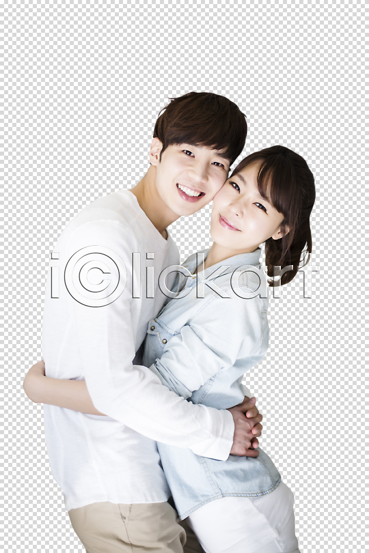 20대 남자 동양인 두명 성인 여자 한국인 PNG 옆모습 편집이미지 상반신 웃음 커플 편집 편집소스 포옹